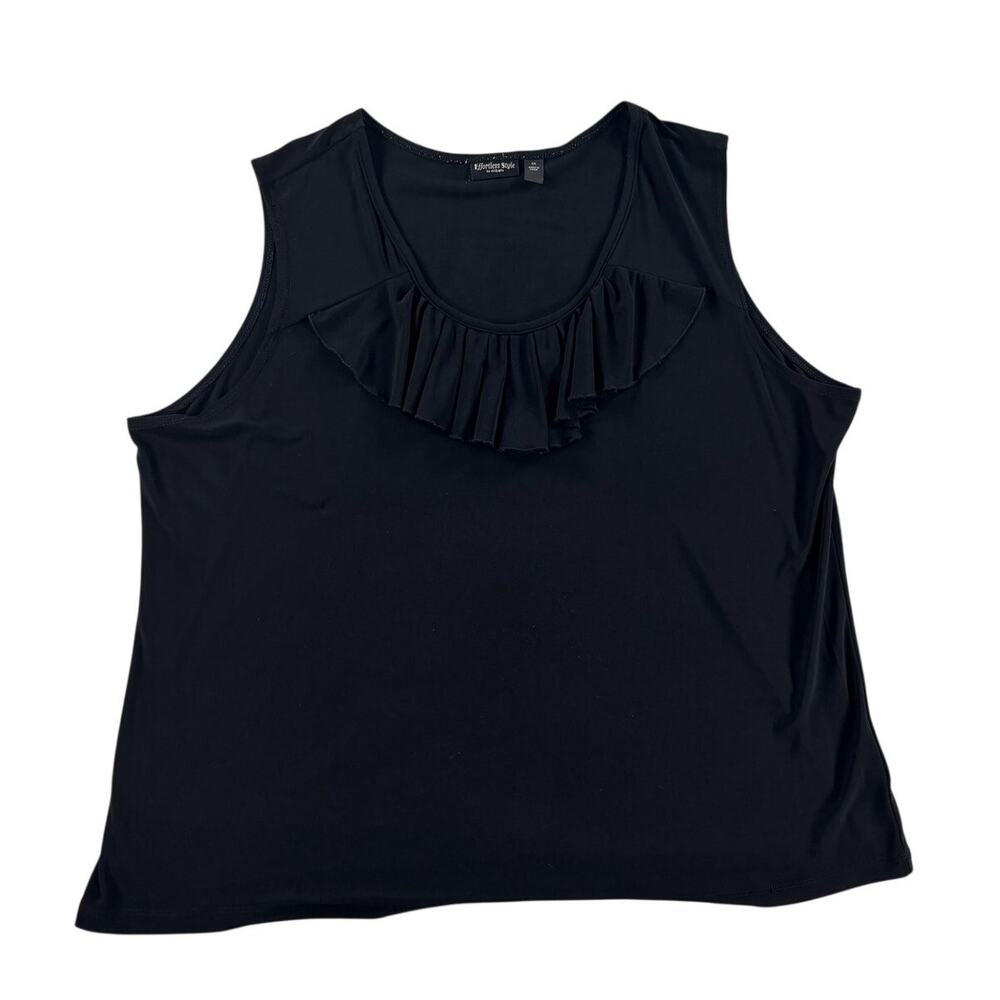 Effortless Style by Citiknits Womens Sleeveless Top - Black - 1X